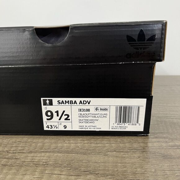 Adidas Men's Samba ADV Originals Black White Gum New |IE3100| Men's Size 9.5 - Picture 8 of 8